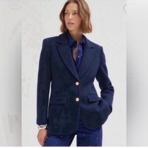 J. Crew Navy Italian Double Cloth Blazer coat  s 12